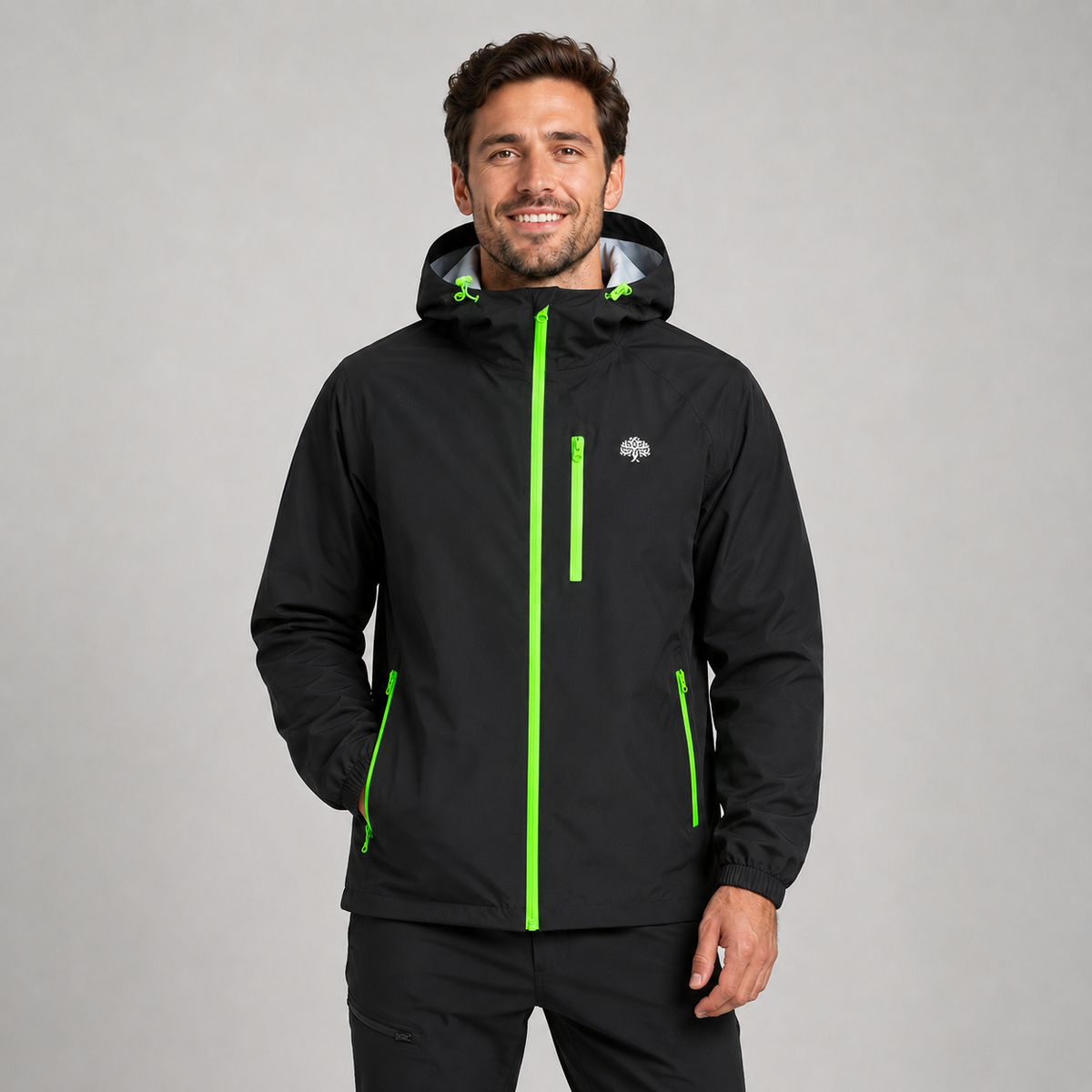 Men's Hooded Rain Jacket – Lightweight Shell, Loose Fit