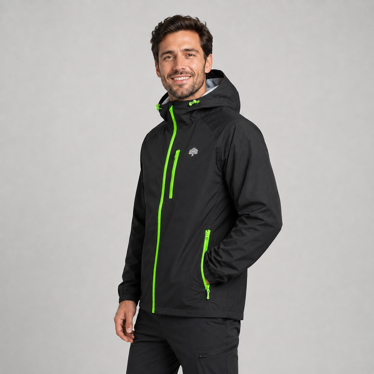 Men's Hooded Rain Jacket – Lightweight Shell, Loose Fit