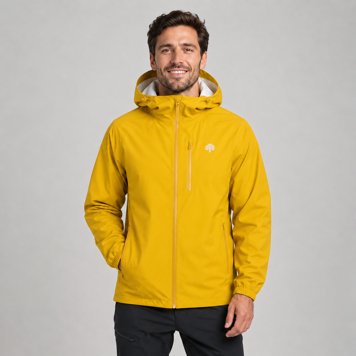 Men's Hooded Rain Jacket – Lightweight Shell, Loose Fit