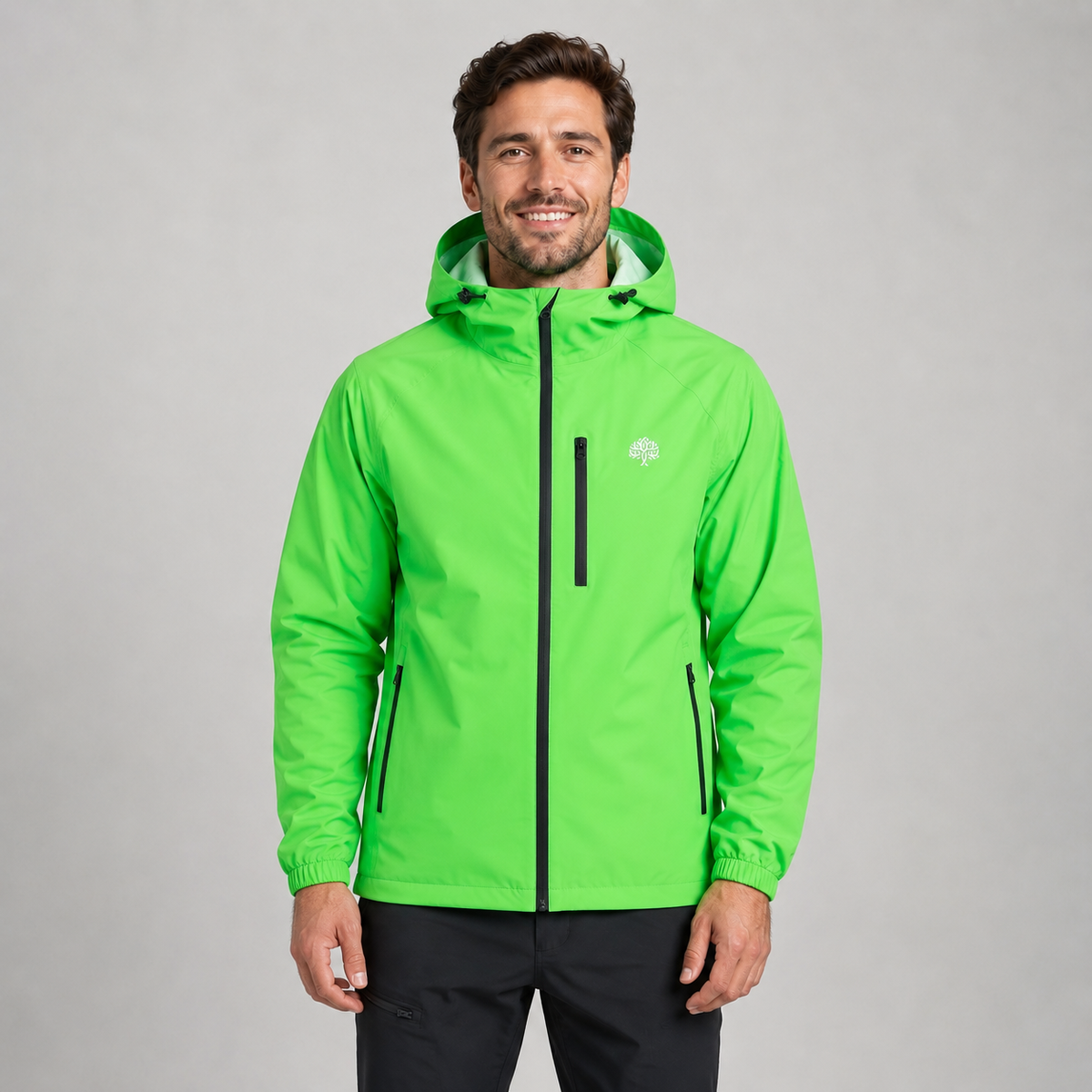 Men's Hooded Rain Jacket – Lightweight Shell, Loose Fit