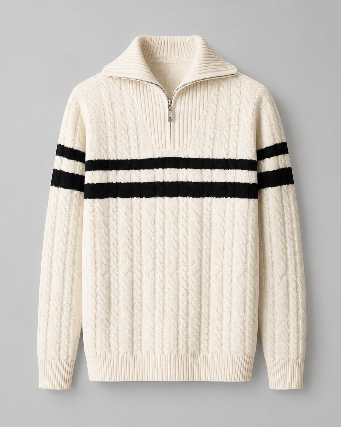 Wendell | Cable Knit Quarter-Zip Sweater