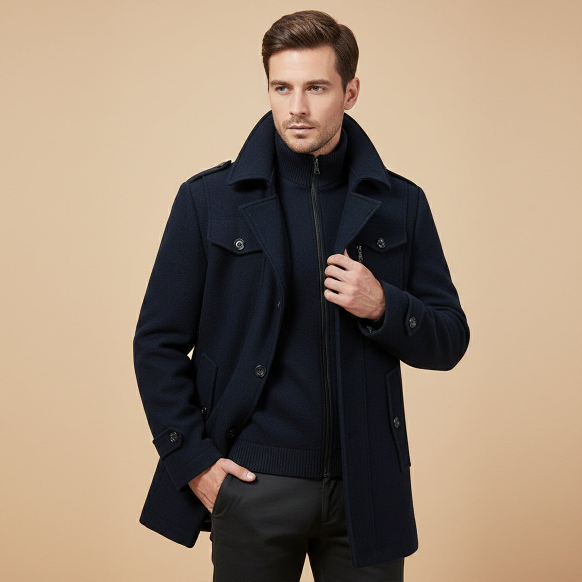 The Somerset Men's Elegant Winter Wool Blend Coat
