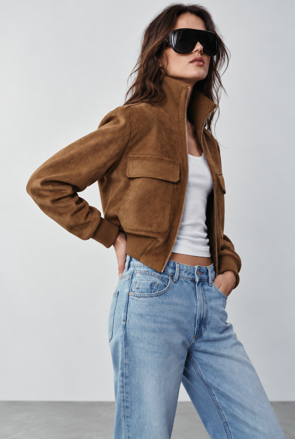 Romilly | Suede Bomber Jacket