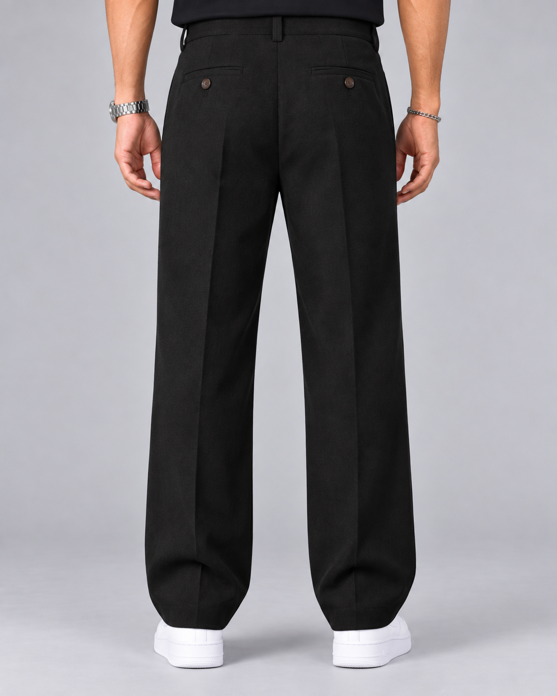 Men's Stretch Straight-Leg Trousers | Wrinkle-Resistant Smart Trousers