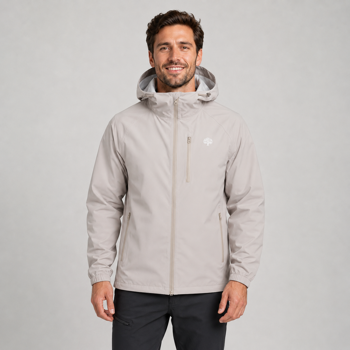 Men's Hooded Rain Jacket – Lightweight Shell, Loose Fit