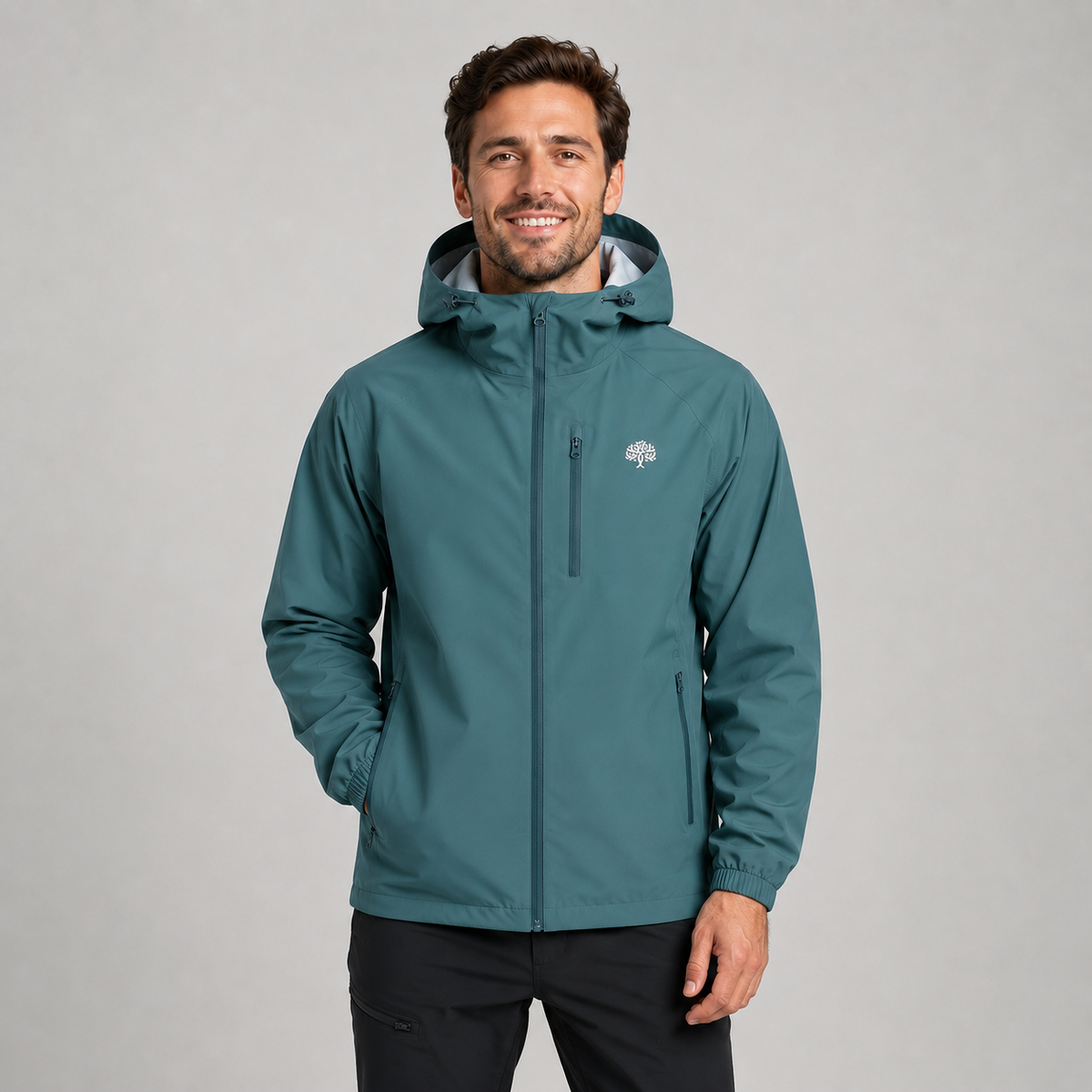 Men's Hooded Rain Jacket – Lightweight Shell, Loose Fit