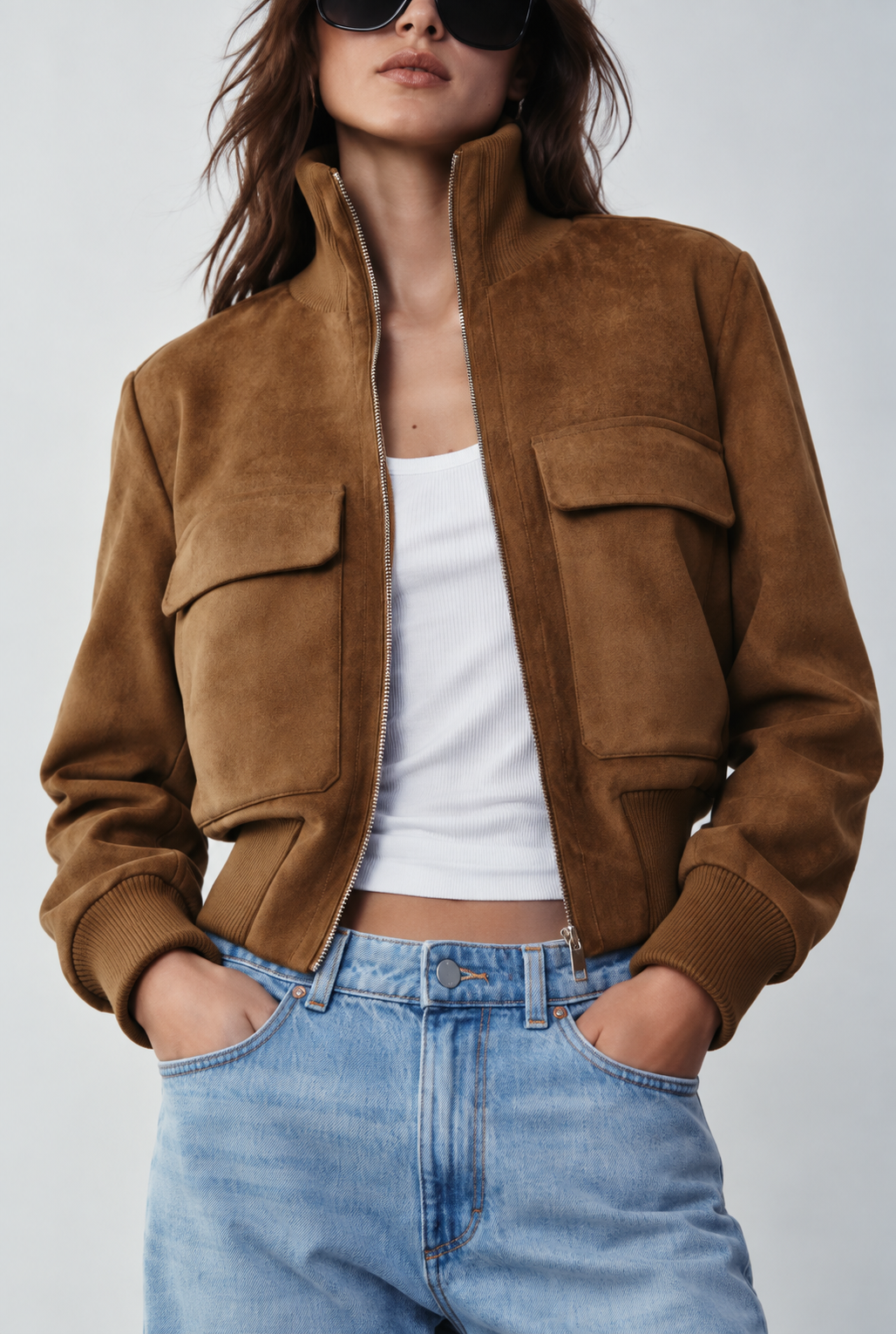 Romilly | Suede Bomber Jacket