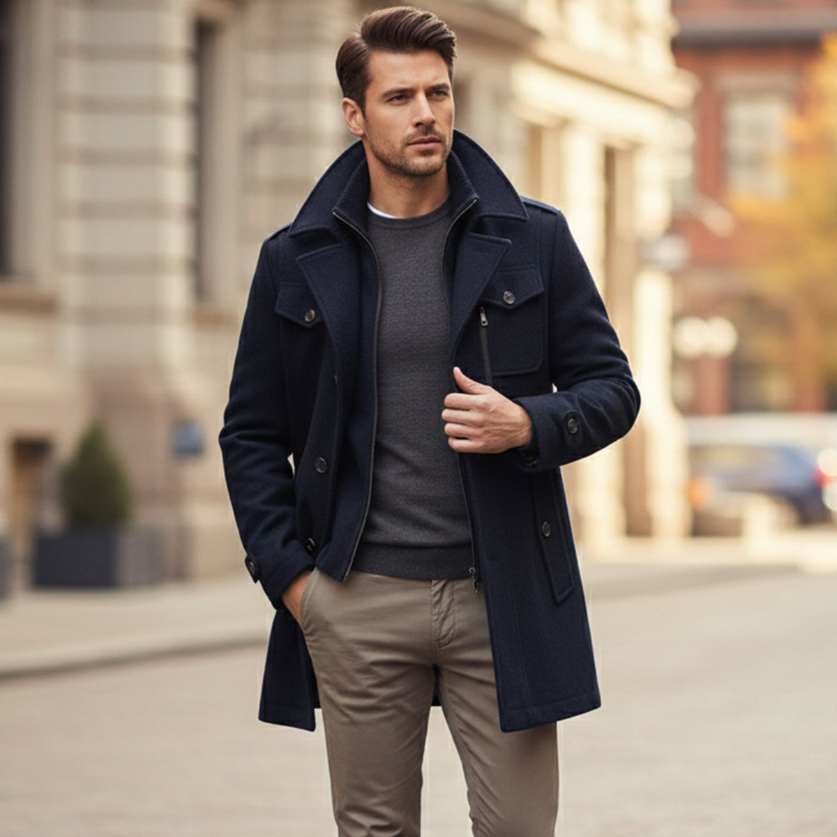 The Somerset Men's Elegant Winter Wool Blend Coat