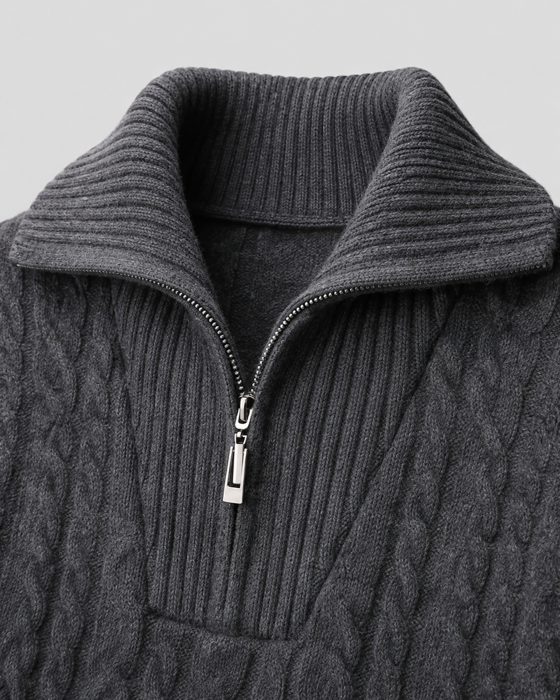 Wendell | Cable Knit Quarter-Zip Sweater