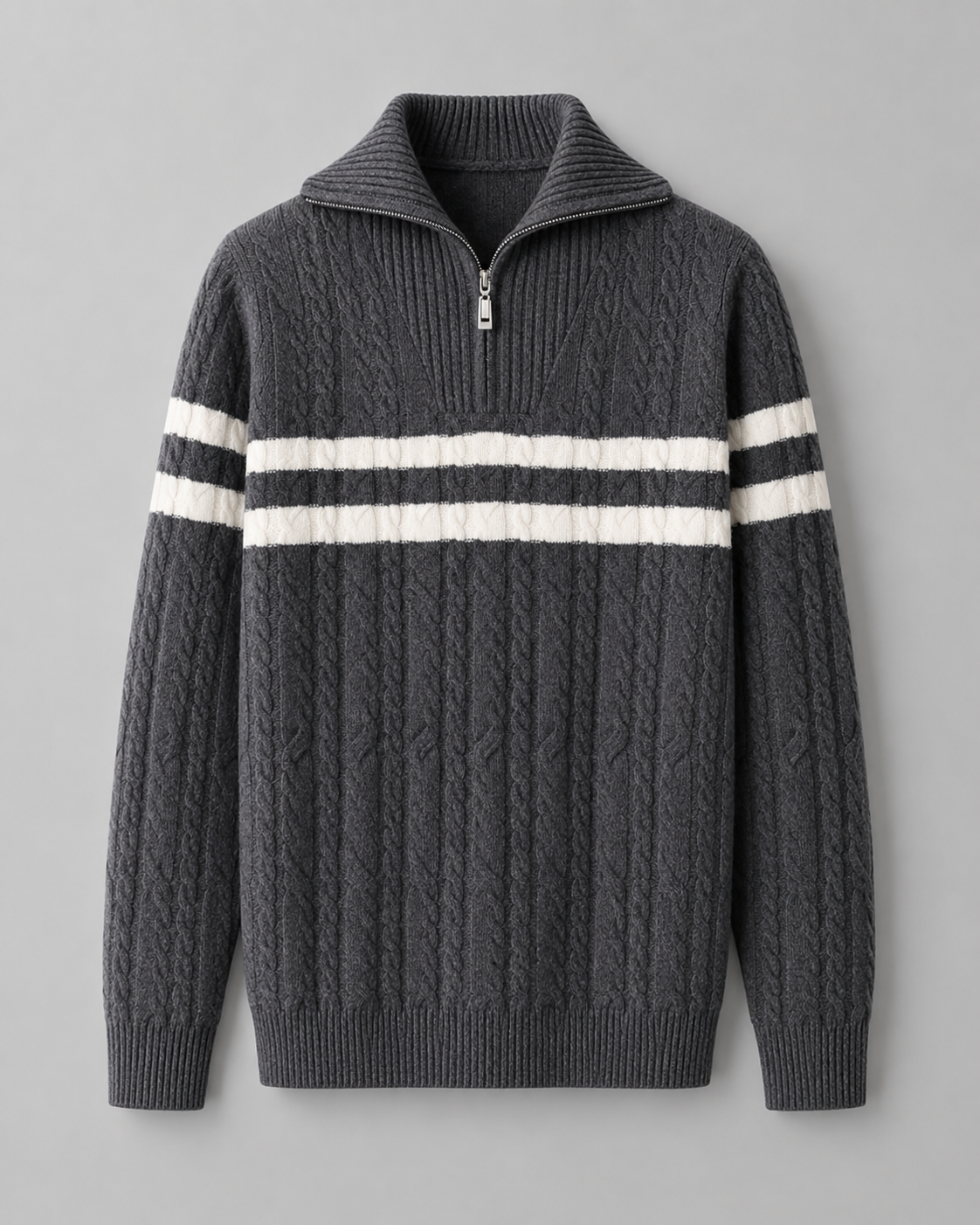 Wendell | Cable Knit Quarter-Zip Sweater