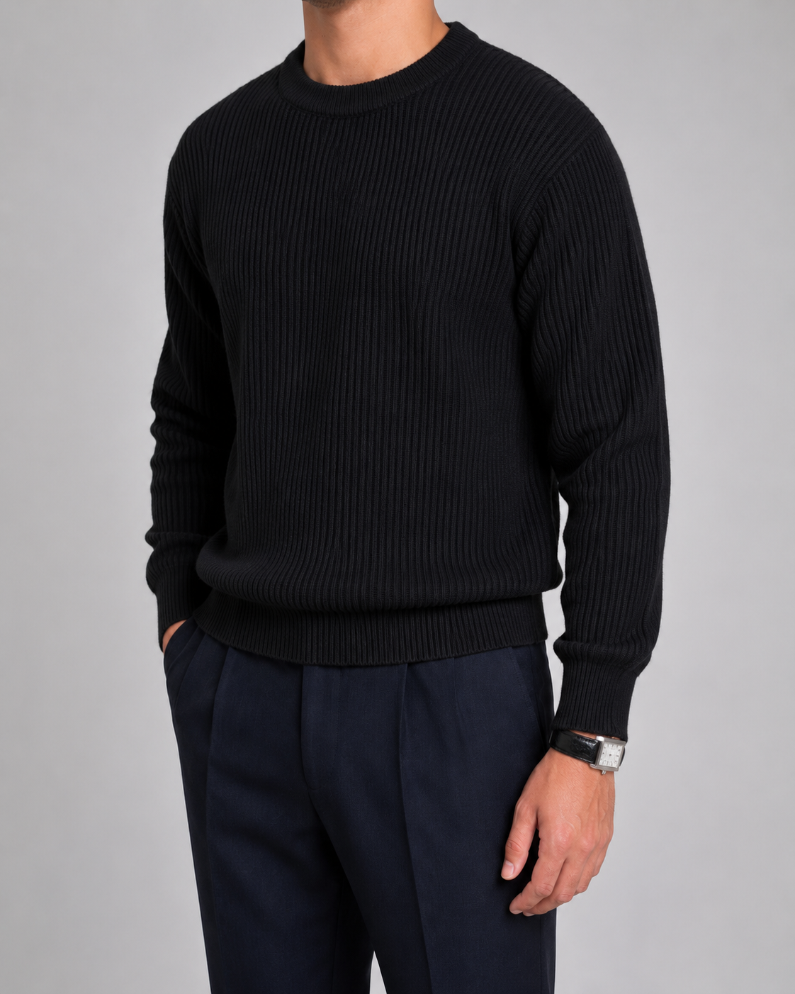 Silvio | Ribbed Knit Crewneck Sweater